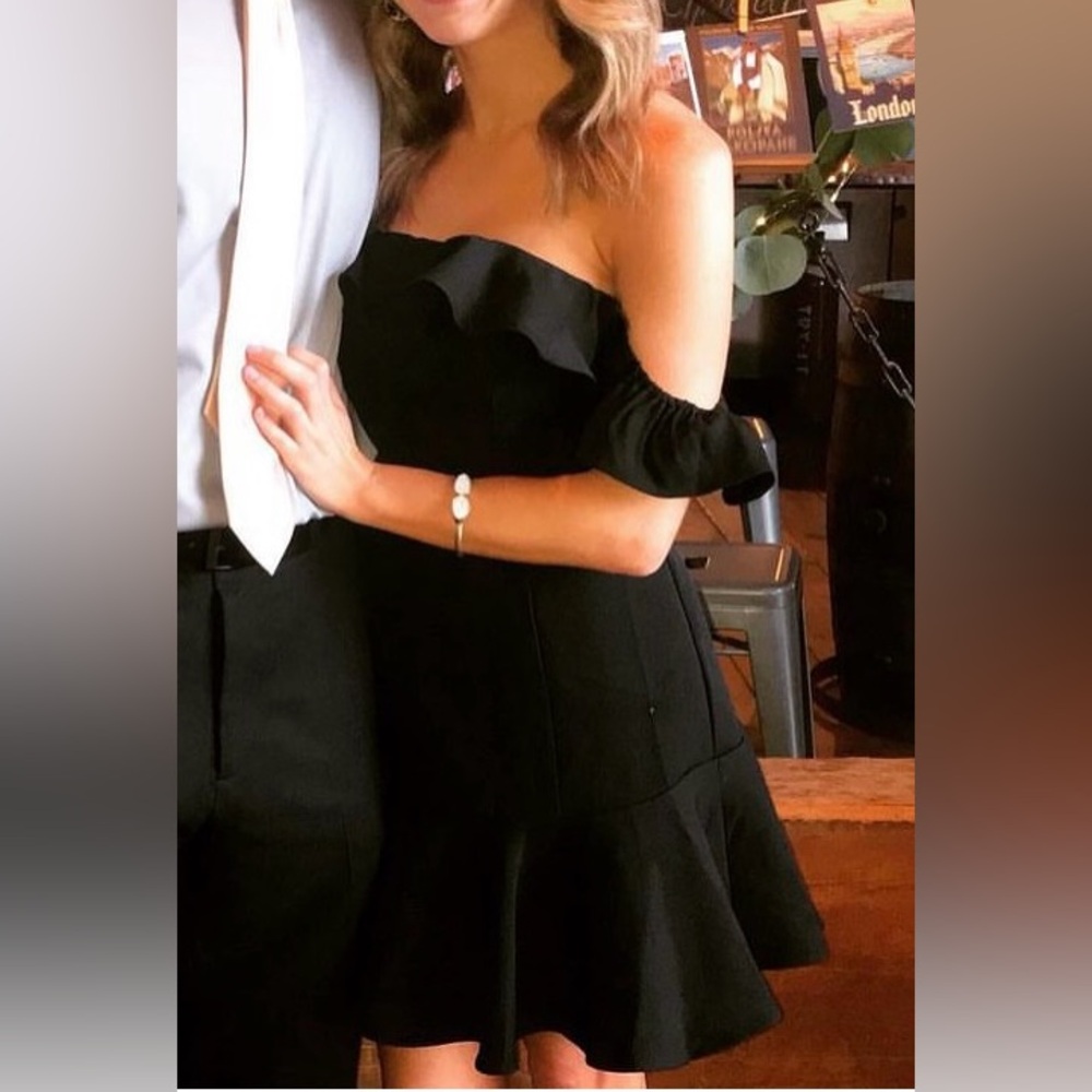 Black Off the Shoulder Mini Dress